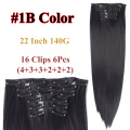 16 Clip in hair extension #1B